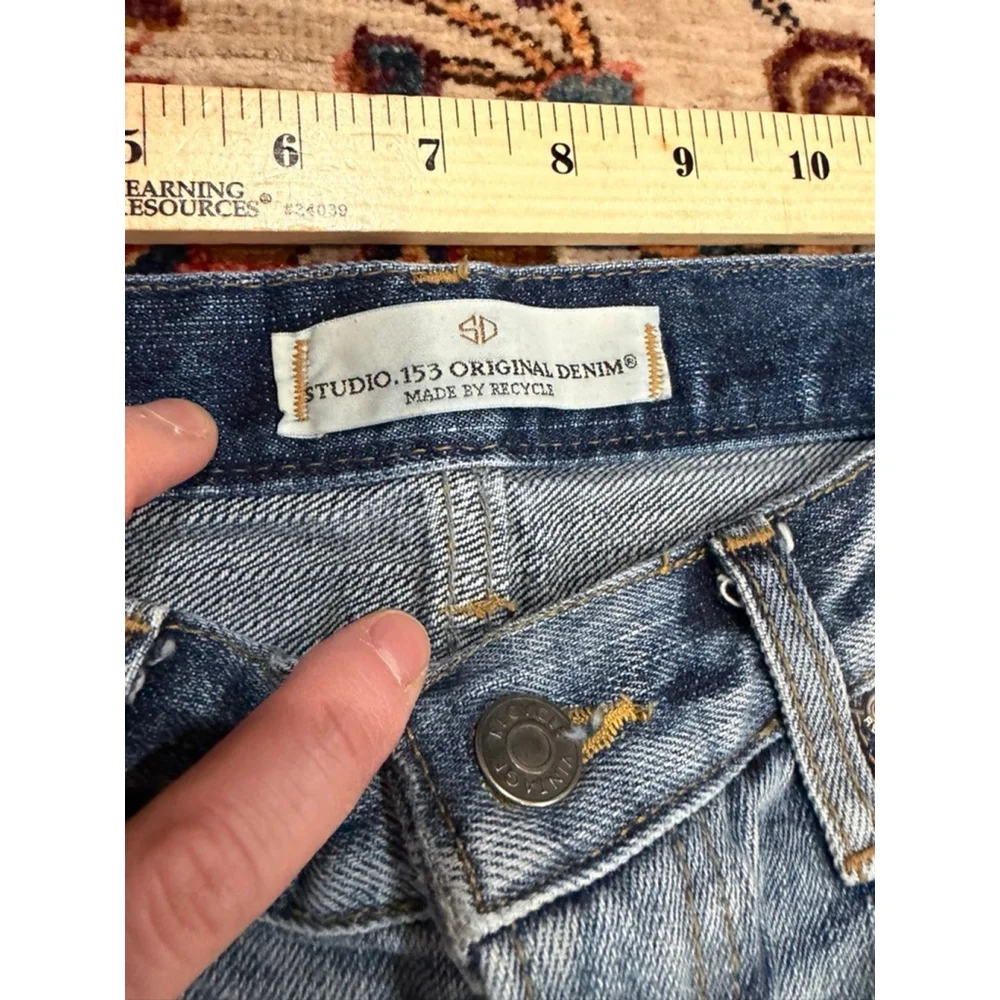 Studio 153 Original Denim Distressed Skinny Jeans Mens Medium Recycled